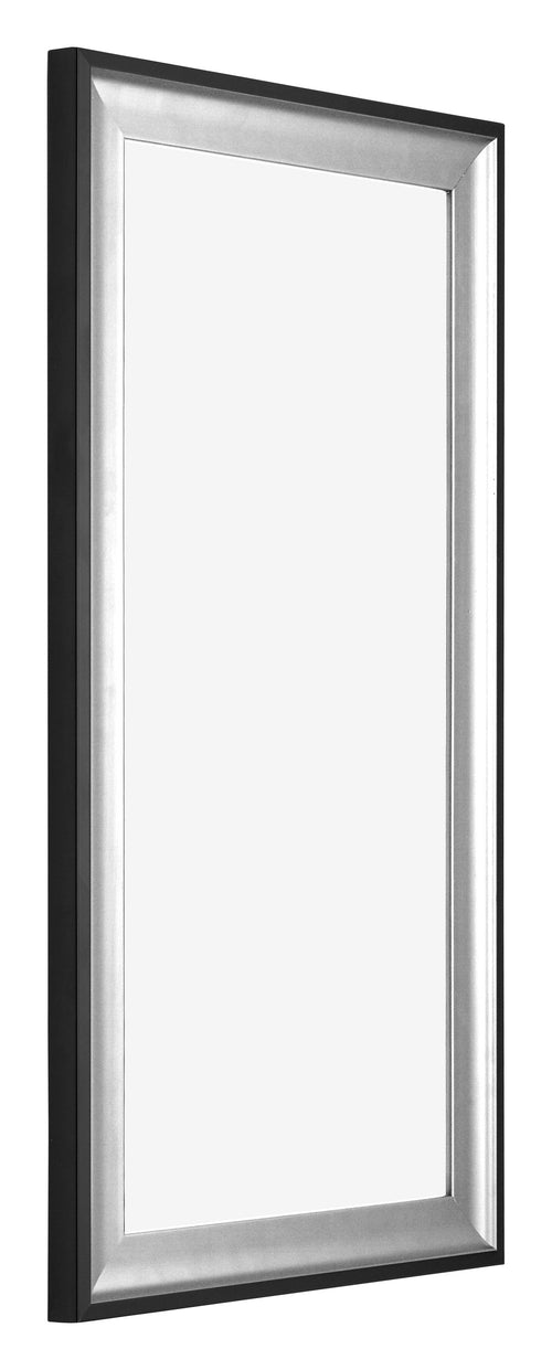 Birmingham Holz Bilderrahmen 50x100cm Schwarz Silber Poliert Vorne Schrag | Yourdecoration.de