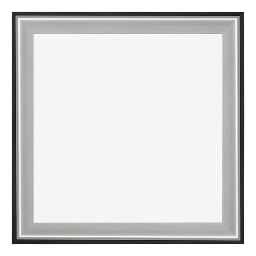 Birmingham Holz Bilderrahmen 50x50cm Schwarz Silber Poliert Vorne | Yourdecoration.de
