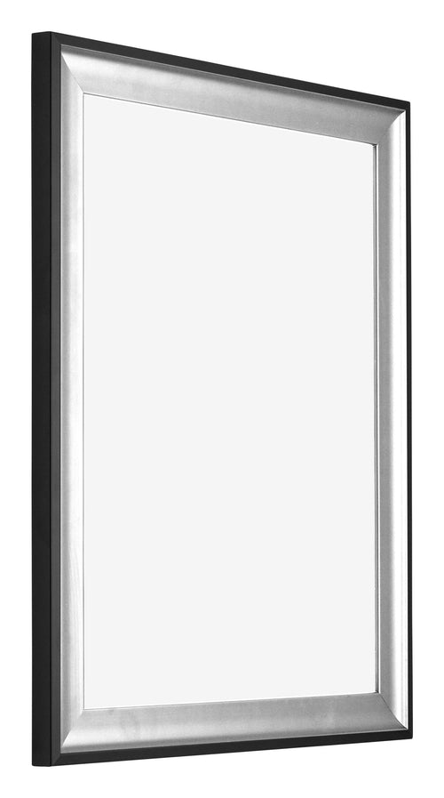 Birmingham Holz Bilderrahmen 55x65cm Schwarz Silber Poliert Vorne Schrag | Yourdecoration.de
