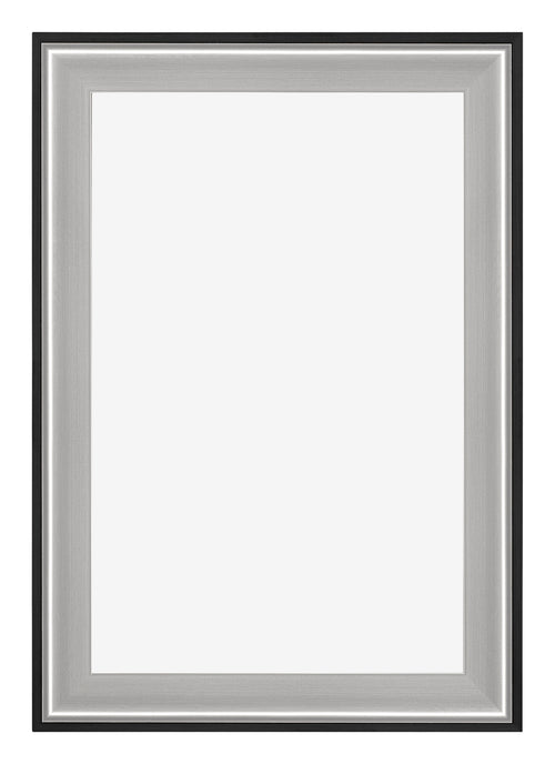 Birmingham Holz Bilderrahmen 60x85cm Schwarz Silber Poliert Vorne | Yourdecoration.de