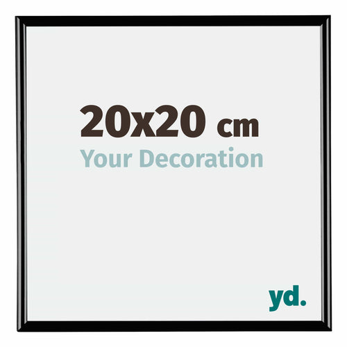 Bordeaux Kunststoff Bilderrahmen 20x20cm Schwarz Hochglanz Vorne Messe | Yourdecoration.de