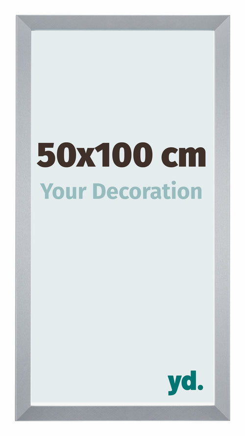 Catania MDF Bilderrahmen 50x100cm Silber Vorne Messe | Yourdecoration.de