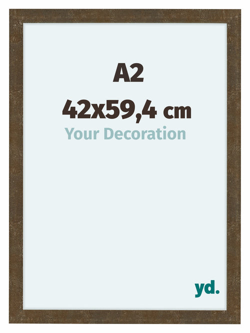 Como MDF Bilderrahmen 42x59 4cm A2 Gold Antik Vorne Messe | Yourdecoration.de