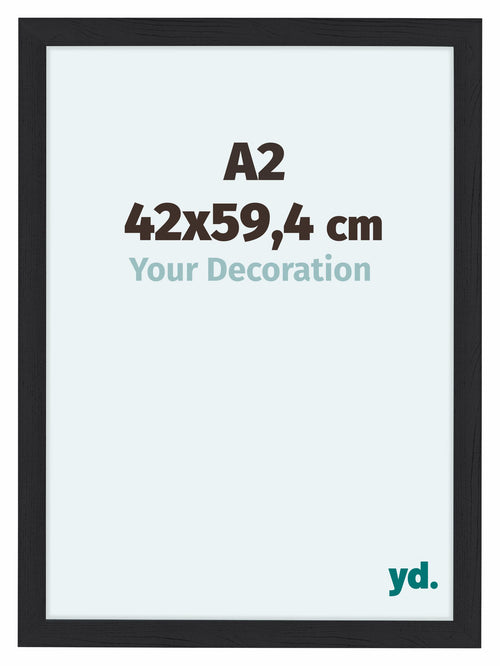 Como MDF Bilderrahmen 42x59 4cm A2 Schwarz Gemasert Vorne Messe | Yourdecoration.de