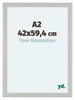 Como MDF Bilderrahmen 42x59 4cm A2 Weiss Gemasert Vorne Messe | Yourdecoration.de