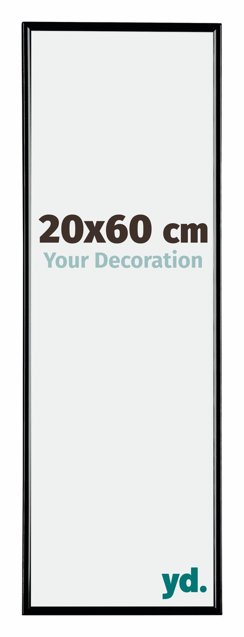 Evry Kunststoff Bilderrahmen 20x60cm Schwarz Hochglanz Vorne Messe | Yourdecoration.de