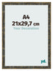 Bilderrahmen A4 - 21x29,7 cm - Blau Gold Meliert - MDF - Pisa