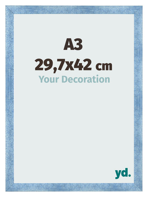 Bilderrahmen A3 - 29,7x42 cm - Hellblau Gewischt - MDF - Pisa