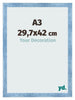 Bilderrahmen A3 - 29,7x42 cm - Hellblau Gewischt - MDF - Pisa