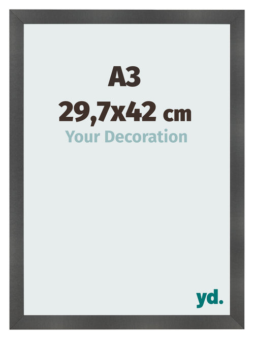Bilderrahmen A3 - 29,7x42 cm - Schwarz Matt - MDF - Pisa