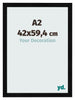Bilderrahmen A2 - 42x59,4 cm - Schwarz Hochglanz - MDF - Pisa