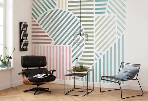 Fototapete Jeux de Lignes Bonbon 300x250cm FLX6 039 Interieur | Yourdecoration.nl