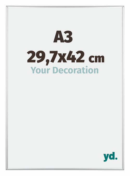 Kent Aluminium Bilderrahmen 29 7x42cm A3 Silber Hochglanz Vorne Messe | Yourdecoration.de
