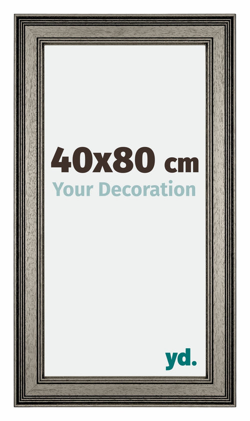 Liverpool Holz Bilderrahmen 40x80cm Silber Vorne Messe | Yourdecoration.de