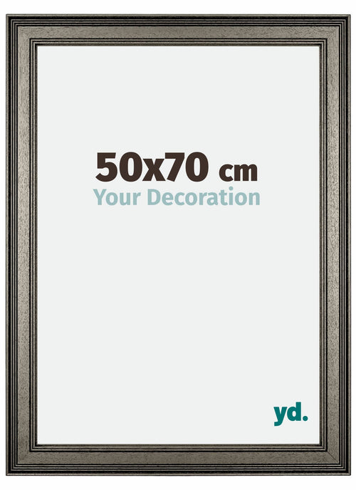 Liverpool Holz Bilderrahmen 50x70cm Silber Vorne Messe | Yourdecoration.de