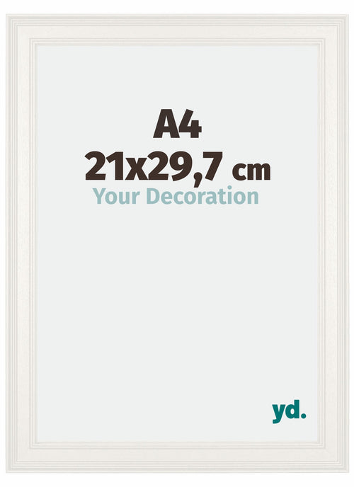 London Holz Bilderrahmen 21x29 7cm A4 Weiss Vorne Messe | Yourdecoration.de