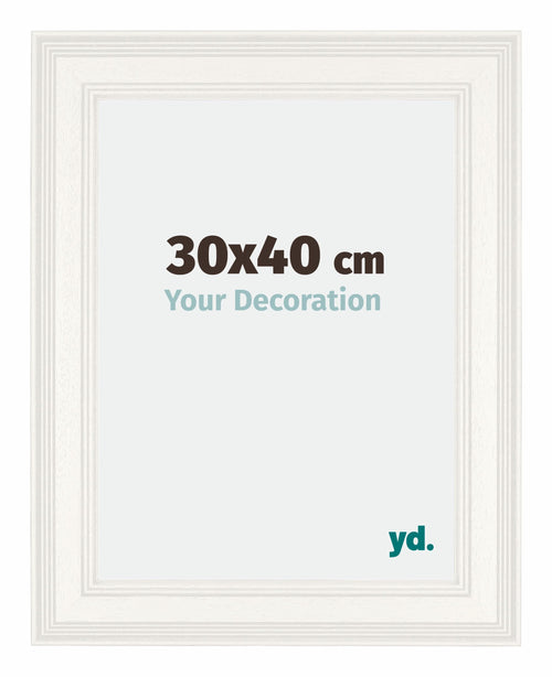 London Holz Bilderrahmen 30x40cm Weiss Vorne Messe | Yourdecoration.de