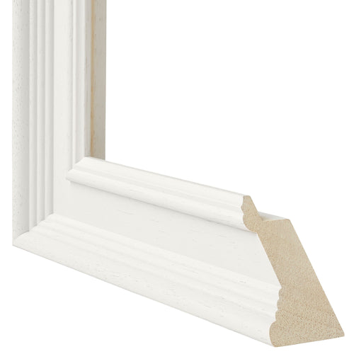 London Holz Bilderrahmen 70x70cm Weiss Detail Querschnitt | Yourdecoration.de