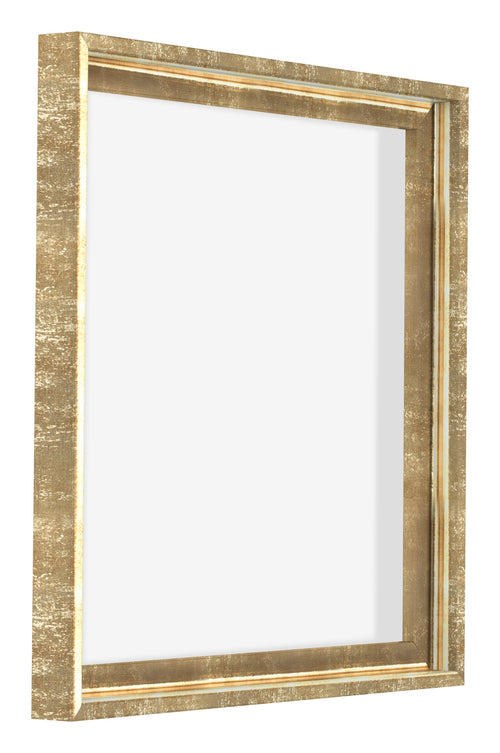 Lyon MDF Schattenfugenrahmen 1 1 Gold Antik Vorne Schrag | Yourdecoration.de