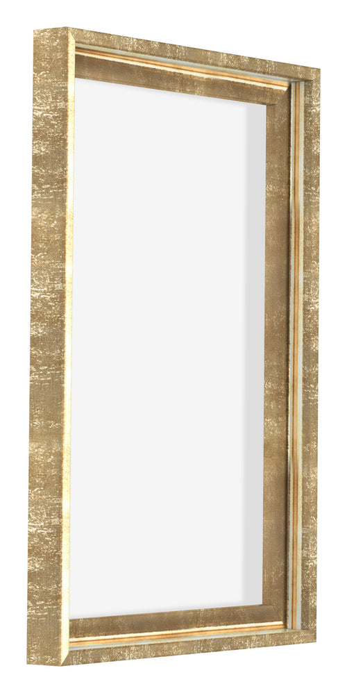 Lyon MDF Schattenfugenrahmen 2 3 Gold Antik Vorne Schrag | Yourdecoration.de