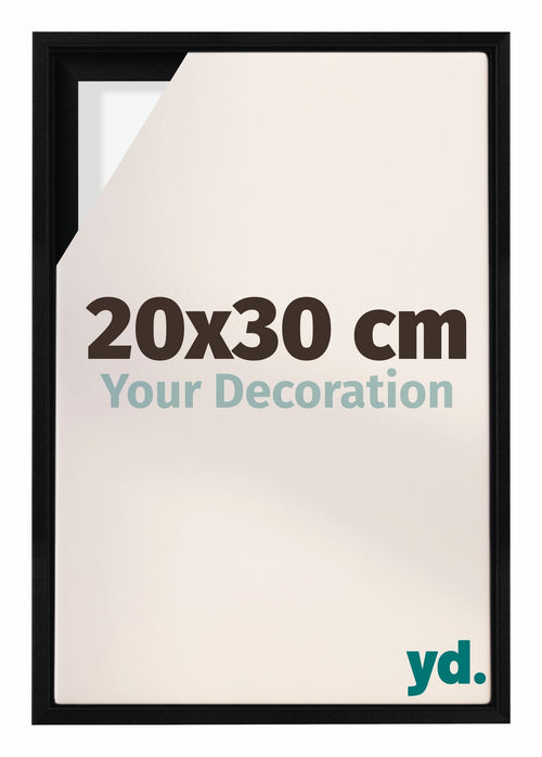 Lyon MDF Schattenfugenrahmen 20x30cm Schwarz Matt Vorne Messe | Yourdecoration.de