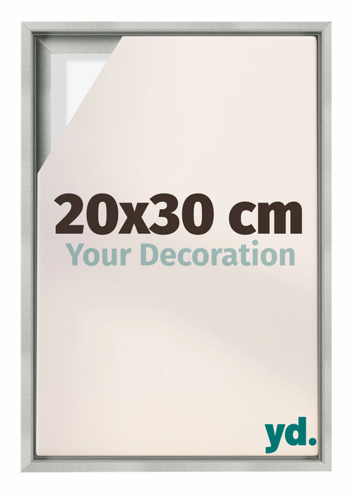 Lyon MDF Schattenfugenrahmen 20x30cm Silber Matt Vorne Messe | Yourdecoration.de