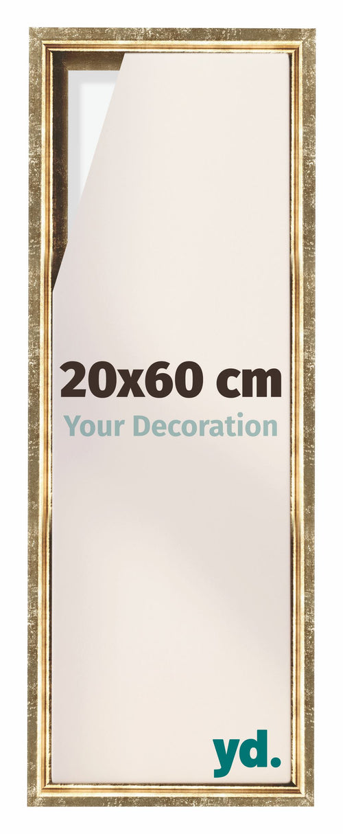 Lyon MDF Schattenfugenrahmen 20x60cm Gold Antik Vorne Messe | Yourdecoration.de