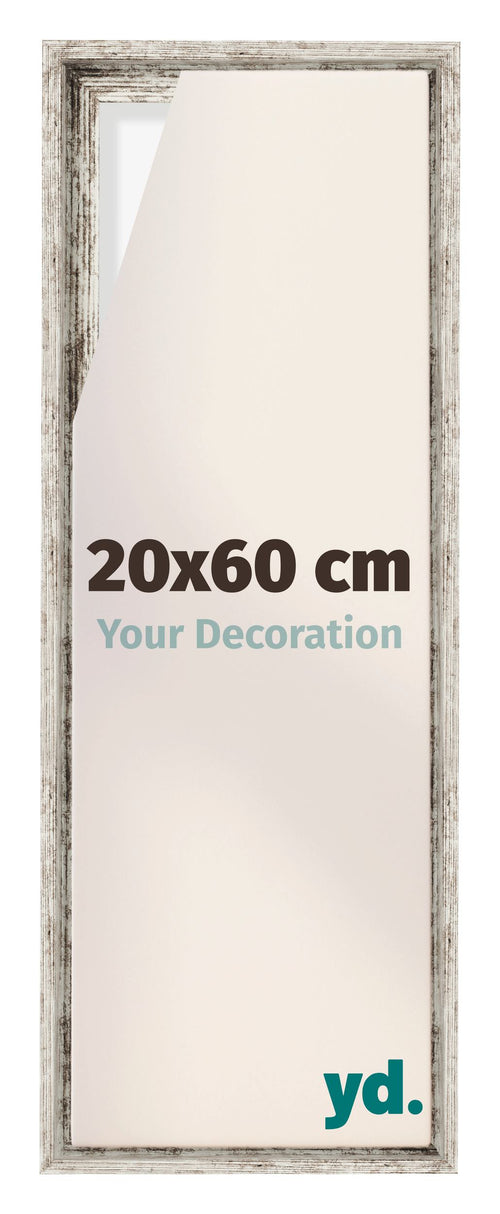 Lyon MDF Schattenfugenrahmen 20x60cm Weiss Vintage Vorne Messe | Yourdecoration.de