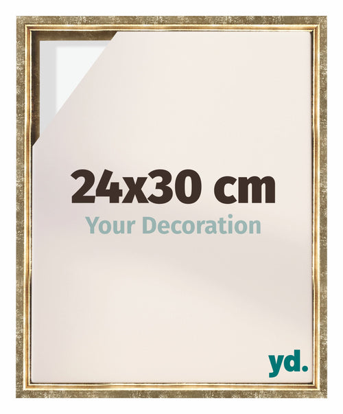 Lyon MDF Schattenfugenrahmen 24x30cm Gold Antik Vorne Messe | Yourdecoration.de