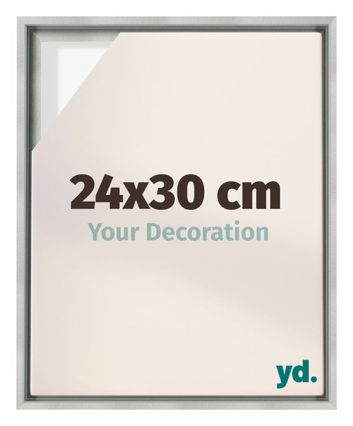 Lyon MDF Schattenfugenrahmen 24x30cm Silber Matt Vorne Messe | Yourdecoration.de