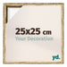 Lyon MDF Schattenfugenrahmen 25x25cm Gold Antik Vorne Messe | Yourdecoration.de