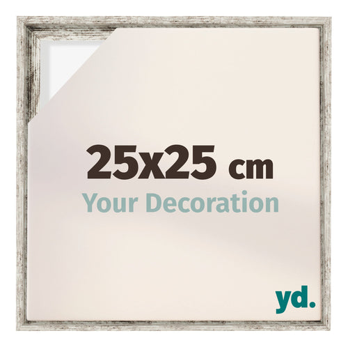 Lyon MDF Schattenfugenrahmen 25x25cm Weiss Vintage Vorne Messe | Yourdecoration.de