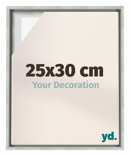 Lyon MDF Schattenfugenrahmen 25x30cm Silber Matt Vorne Messe | Yourdecoration.de