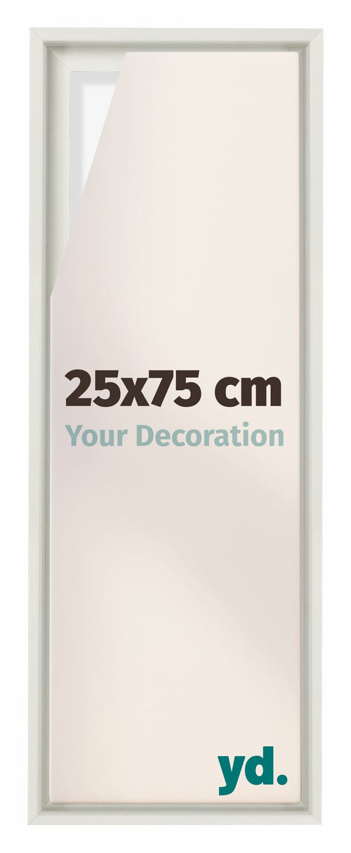 Lyon MDF Schattenfugenrahmen 25x75cm Weiss Matt Vorne Messe | Yourdecoration.de