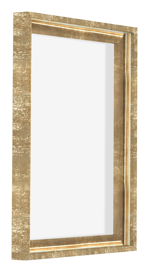 Lyon MDF Schattenfugenrahmen 3 4 Gold Antik Vorne Schrag | Yourdecoration.de