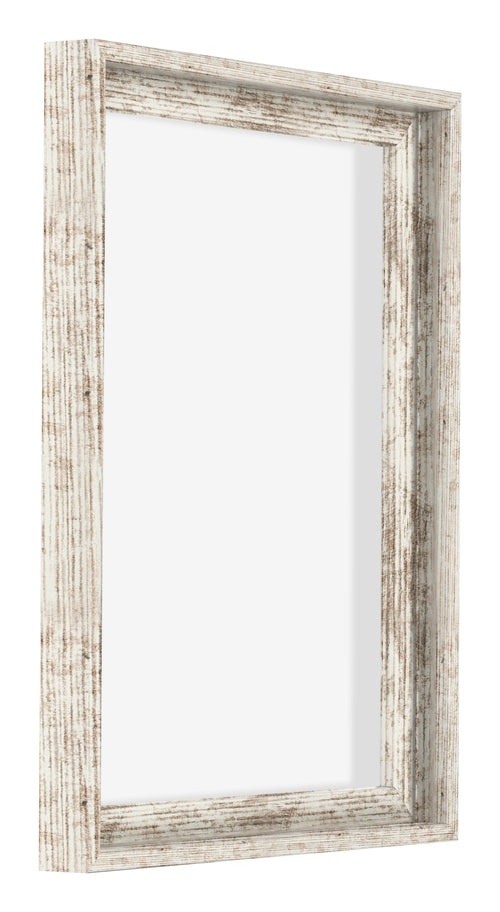Lyon MDF Schattenfugenrahmen 3 4 Weiss Vintage Vorne Schrag | Yourdecoration.de