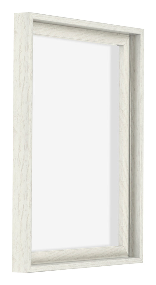Lyon MDF Schattenfugenrahmen 3 4 White Wash Vorne Schrag | Yourdecoration.de