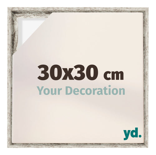 Lyon MDF Schattenfugenrahmen 30x30cm Weiss Vintage Vorne Messe | Yourdecoration.de