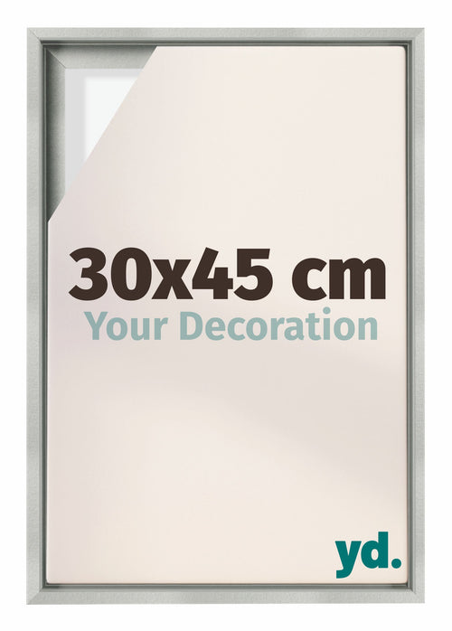 Lyon MDF Schattenfugenrahmen 30x45cm Silber Matt Vorne Messe | Yourdecoration.de