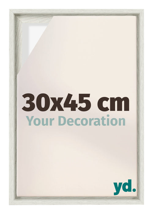 Lyon MDF Schattenfugenrahmen 30x45cm White Wash Vorne Messe | Yourdecoration.de