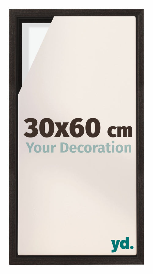Lyon MDF Schattenfugenrahmen 30x60cm Eiche Dunkel Vorne Messe | Yourdecoration.de