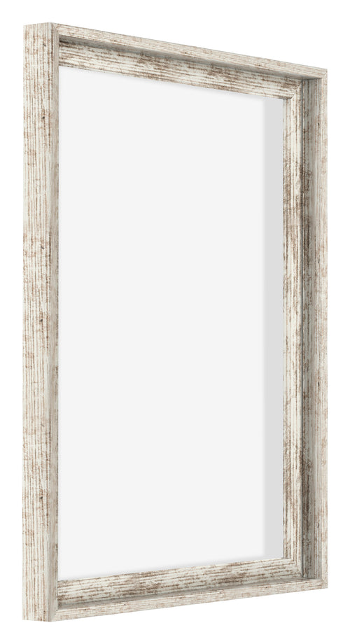 Lyon MDF Schattenfugenrahmen 4 5 Weiss Vintage Vorne Schrag | Yourdecoration.de