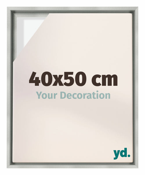 Lyon MDF Schattenfugenrahmen 40x50cm Silber Matt Vorne Messe | Yourdecoration.de