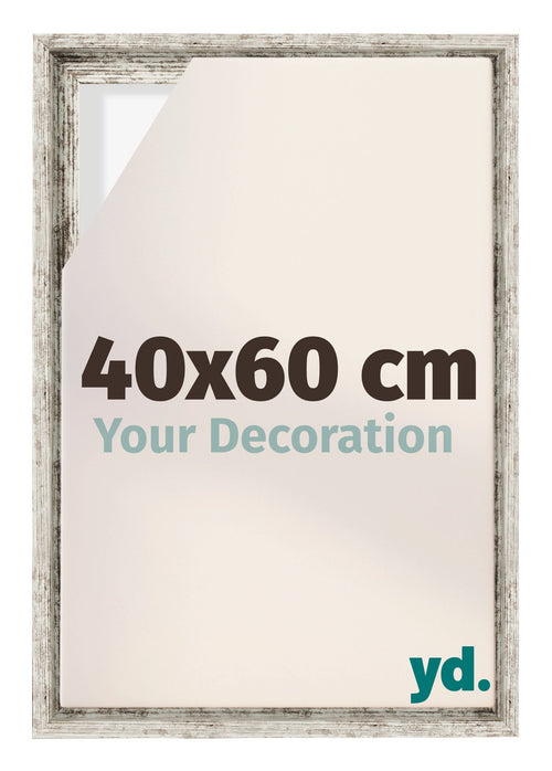 Lyon MDF Schattenfugenrahmen 40x60cm Weiss Vintage Vorne Messe | Yourdecoration.de