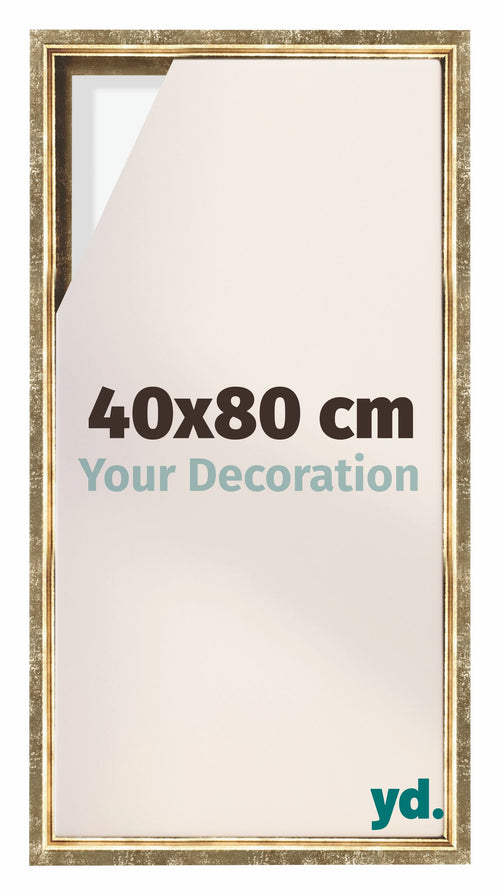 Lyon MDF Schattenfugenrahmen 40x80cm Gold Antik Vorne Messe | Yourdecoration.de