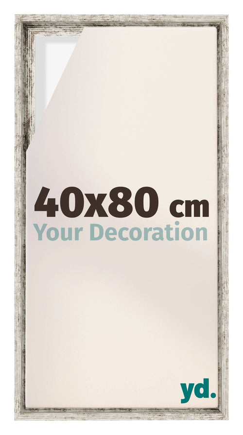 Lyon MDF Schattenfugenrahmen 40x80cm Weiss Vintage Vorne Messe | Yourdecoration.de