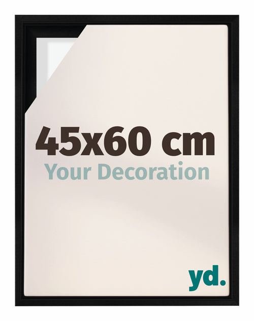Lyon MDF Schattenfugenrahmen 45x60cm Schwarz Matt Vorne Messe | Yourdecoration.de