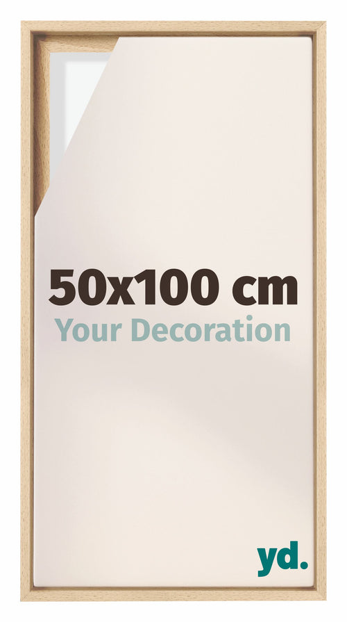 Lyon MDF Schattenfugenrahmen 50x100cm Buche Vorne Messe | Yourdecoration.de