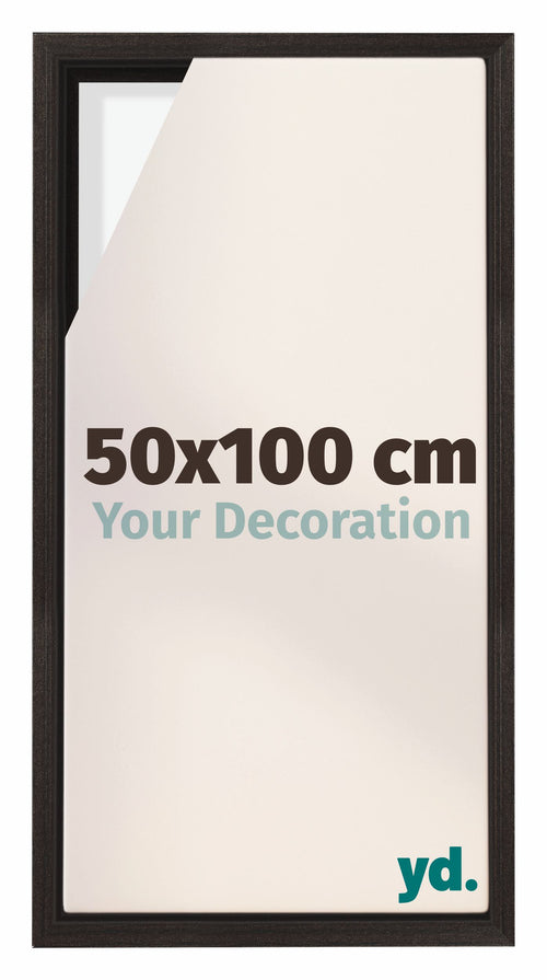 Lyon MDF Schattenfugenrahmen 50x100cm Eiche Dunkel Vorne Messe | Yourdecoration.de