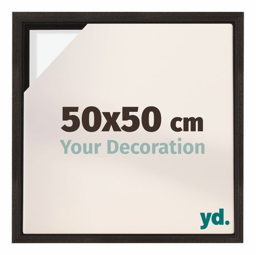 Lyon MDF Schattenfugenrahmen 50x50cm Eiche Dunkel Vorne Messe | Yourdecoration.de